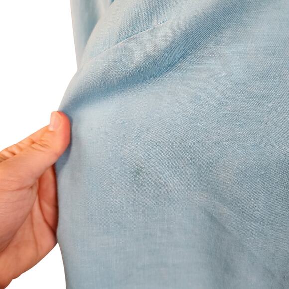 Talbots Womens Linen Button Down Shirt Size 14 Powder Blue Lightweight Lagenlook - Picture 4 of 10